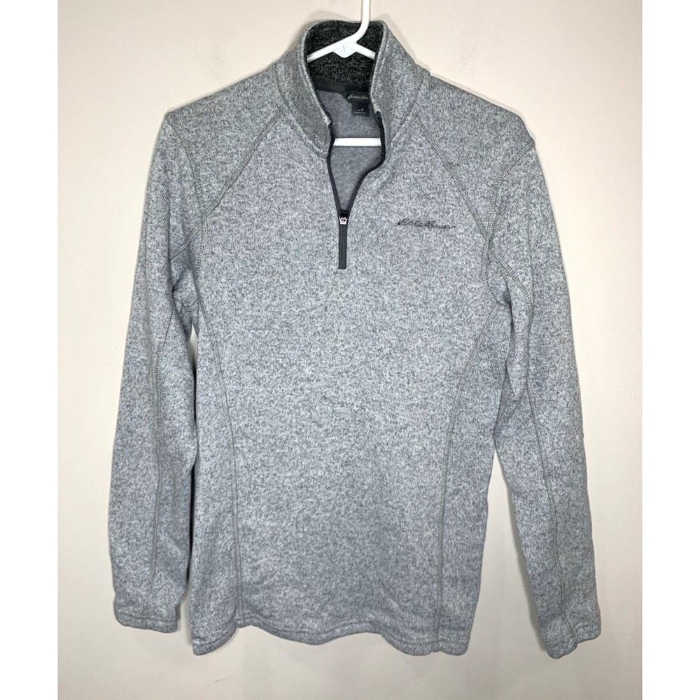 Eddie Bauer Radiator Fleece 1/4 Zip Pullover Mens Small Heather Gray